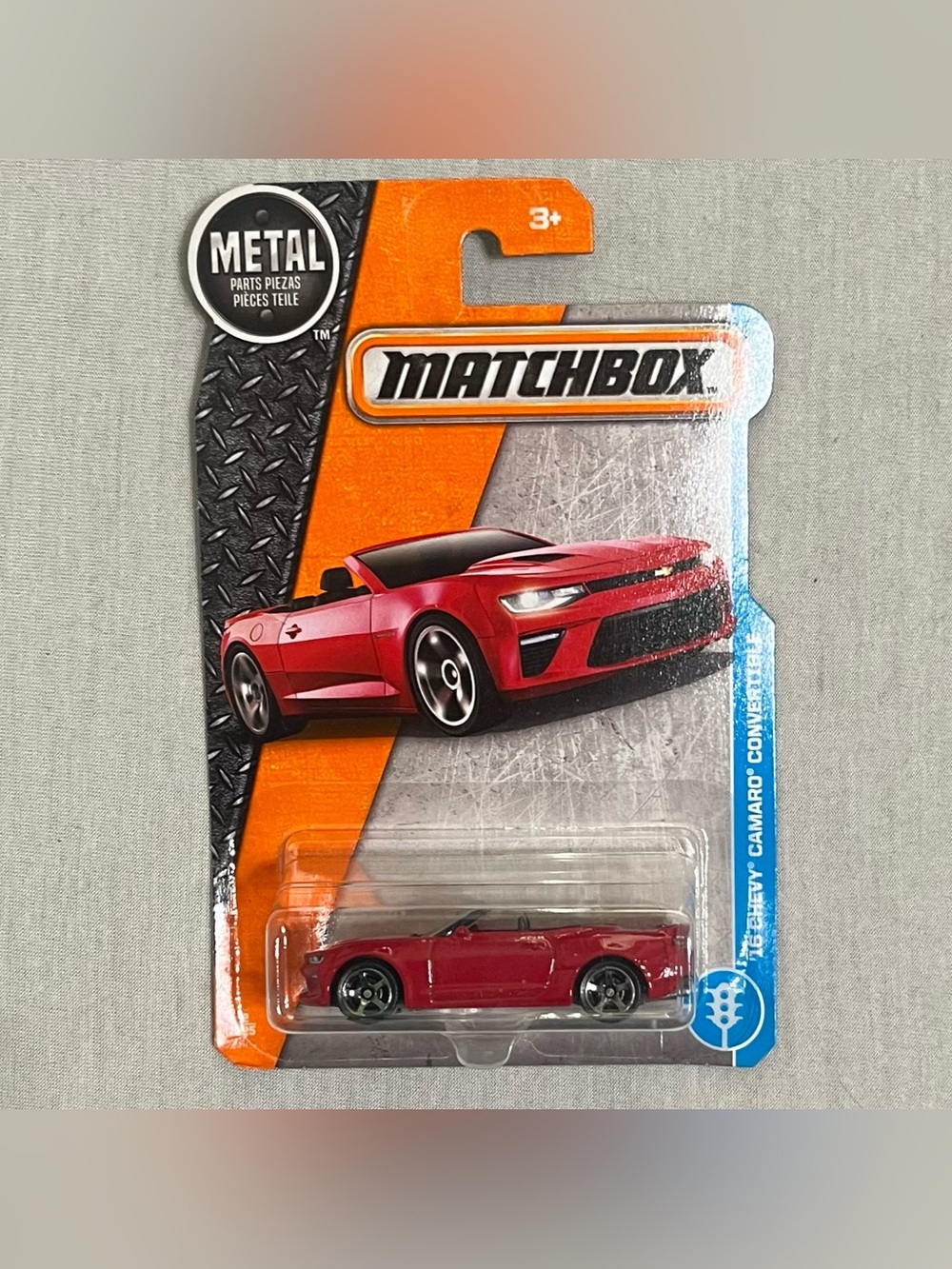 Matchbox Red ‘16 Chevy Camaro Convertible Toy Car with Metal Parts